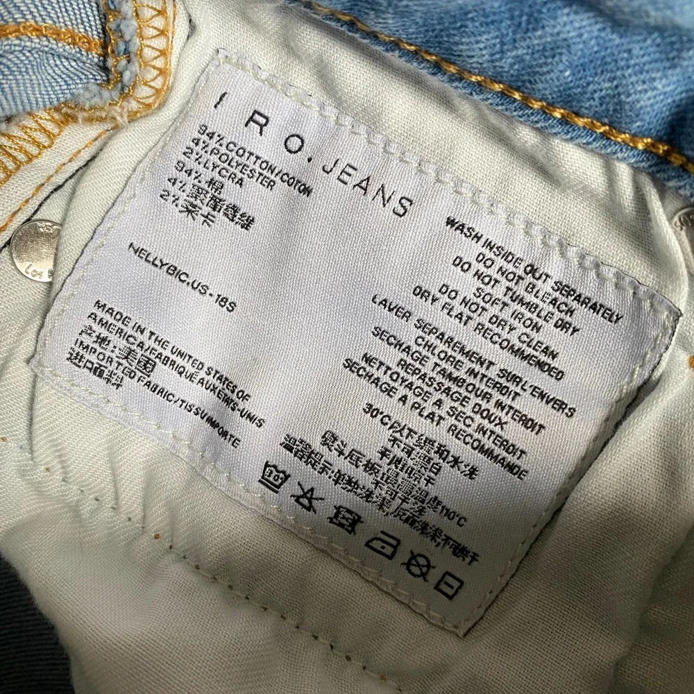 IRO Jeans Light Wash Raw Hem High Rise Skinny Sz 25